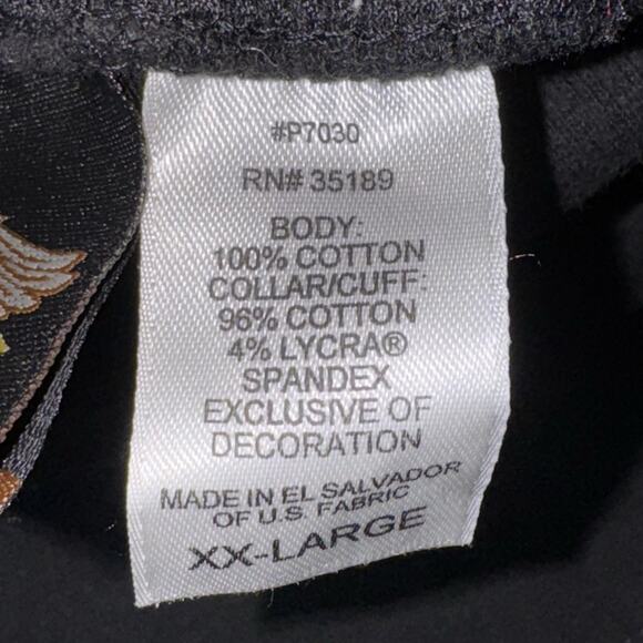 Harley-Davidson Mock Neck Long Sleeve Shirt XX-Large‎ Black Cotton - Picture 7 of 9